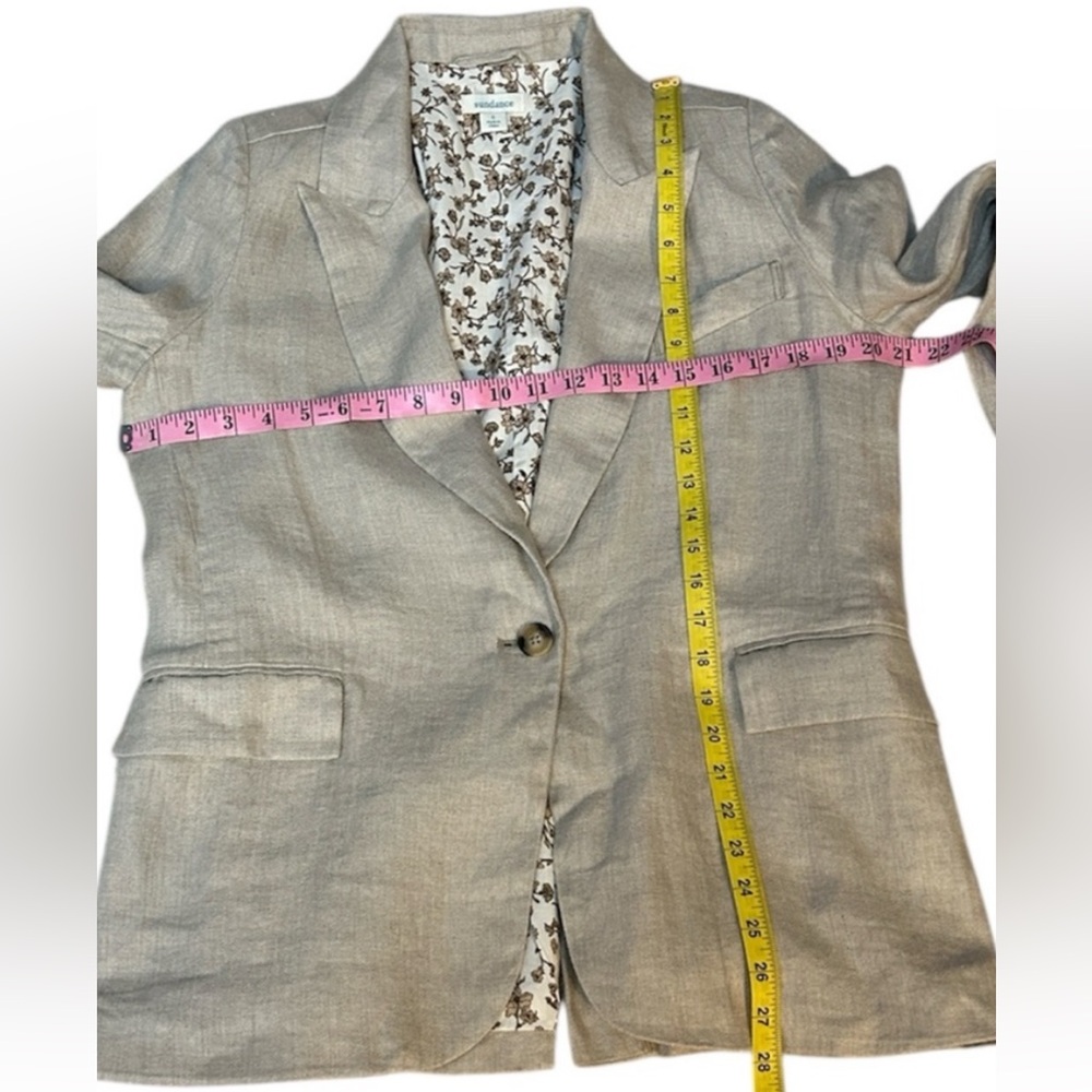 Sundance Light Tan Sophia Blazer linen size S - Picture 4 of 11